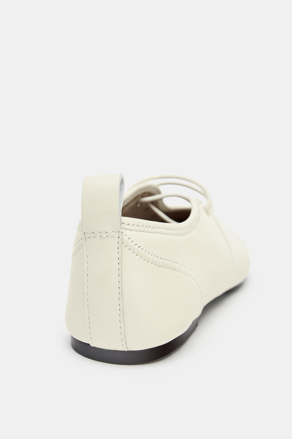 LEATHER TOPSTITCHED BALLERINAS - Zara фото 10
