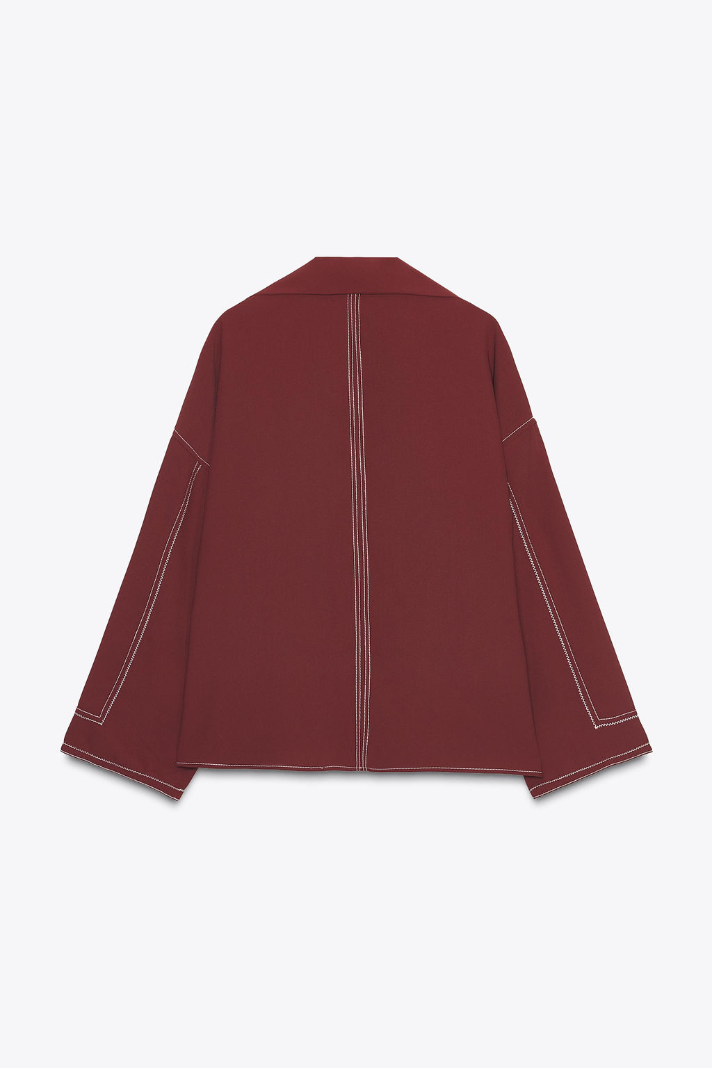 SHIRT WITH CONTRAST TOPSTITCHING - Zara фото 7