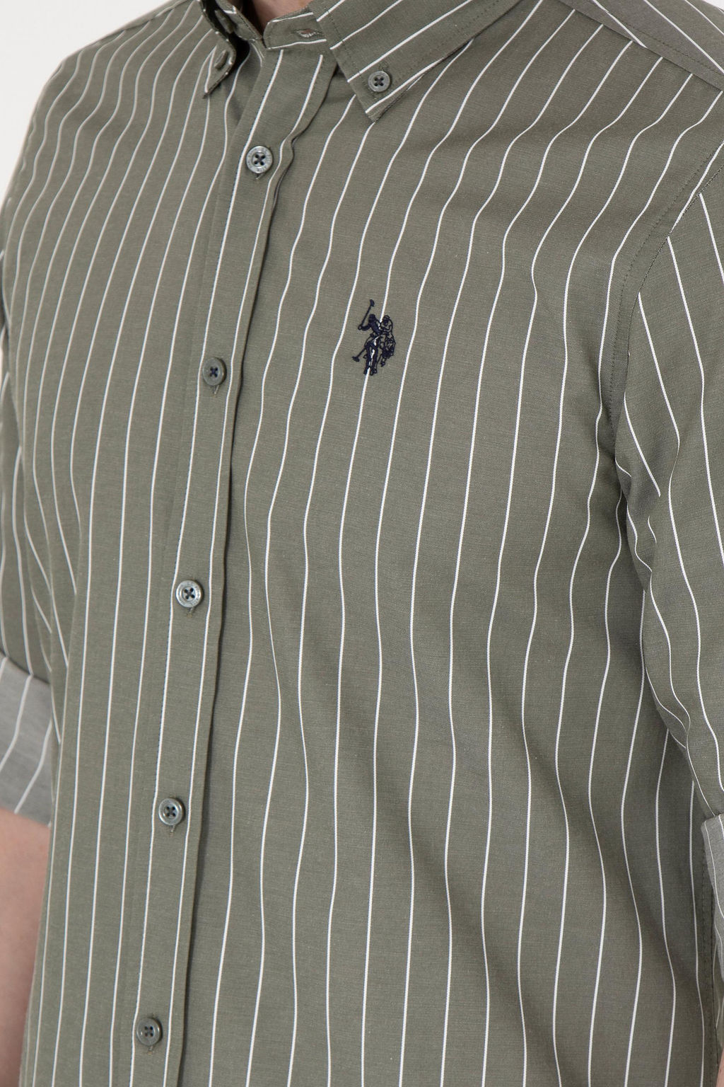 Мужская рубашка цвета хаки с длинным рукавом Неожиданная скидка в корзине - U.s. polo assn фото 7