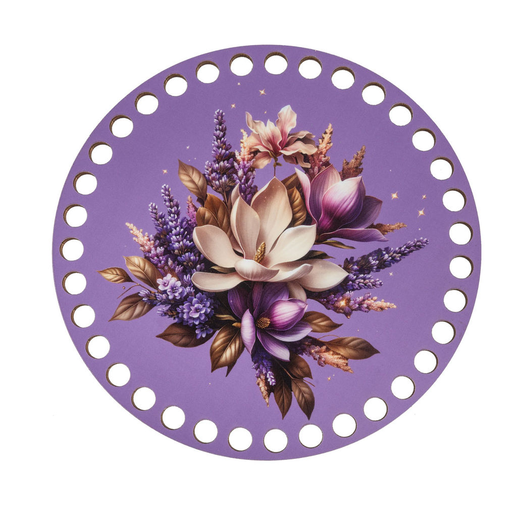 Заготовка для декорирования Love2art ДВ-02 Набор донышек для вязания Матовый фанера d 15 см х 0.4 см 2 шт 10 Лавандовая история