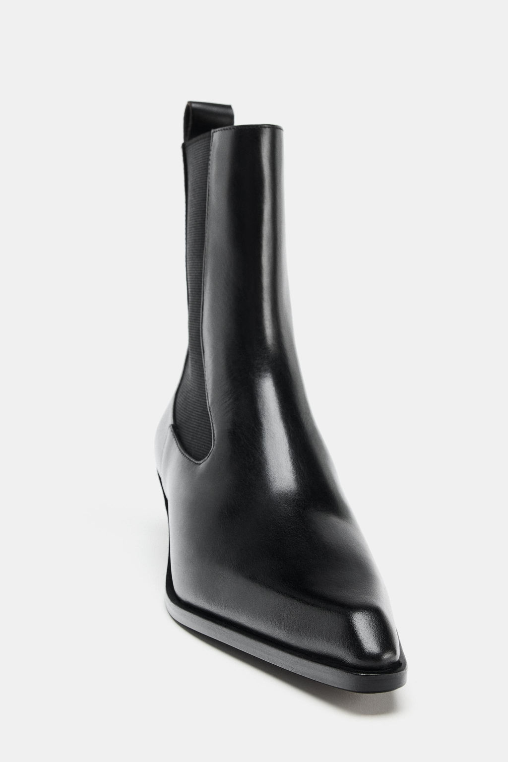 LIMITED EDITION LEATHER KITTEN HEEL ANKLE BOOTS - Zara фото 6