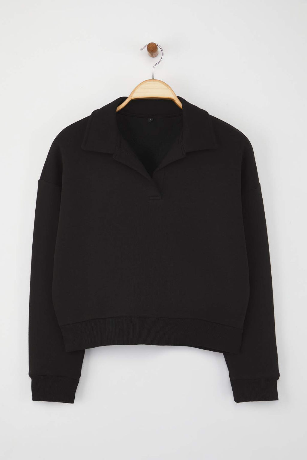 Teen Siyah Duz Regular/Normal Kal?p Orme Sweatshirt TWOAW26SW00049