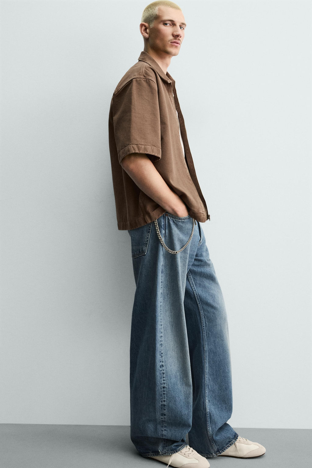 SOBRECAMISA RELAXED FIT CREMALLERA / Marr?n - Zara фото 6