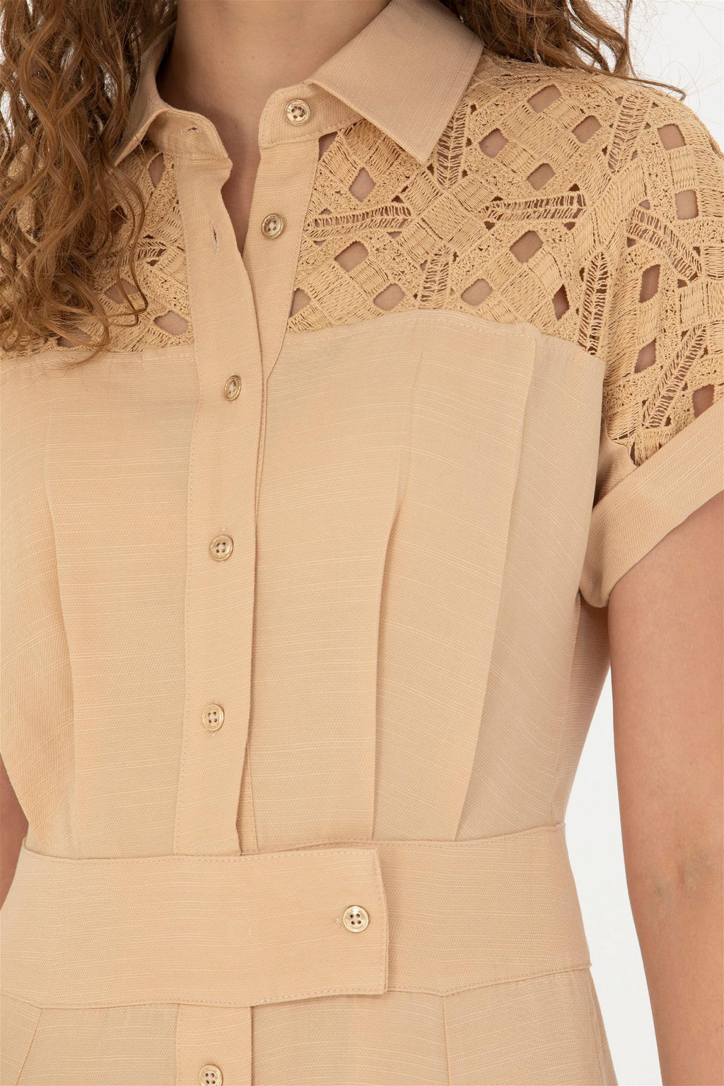 Женское верблюжье тканое платье - U.s. polo assn фото 7