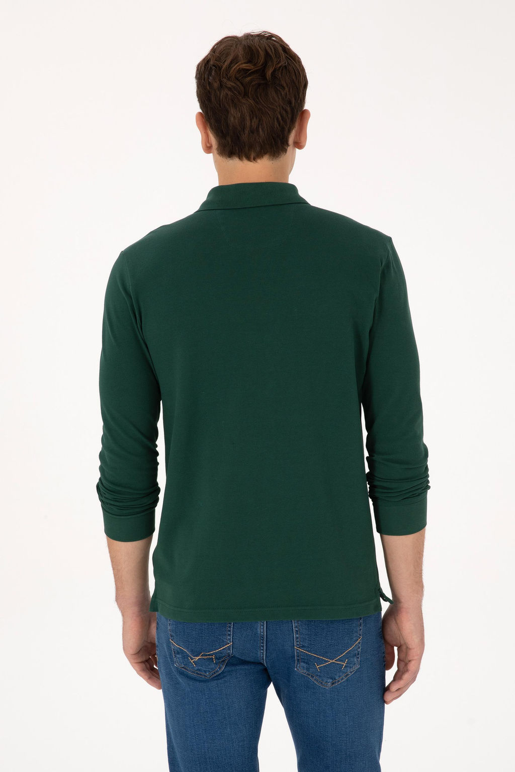 Erkek Slim Fit Polo Yaka Koyu Ye_il Basic Sweatshirt - U.s. polo assn фото 12