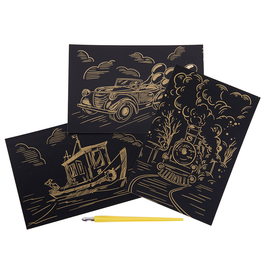 Hobbius GHPM-17 Набор для творчества Гравюра мини 10 x 15 см 1 х 3 шт Навстречу приключениям (золото)  фото 4