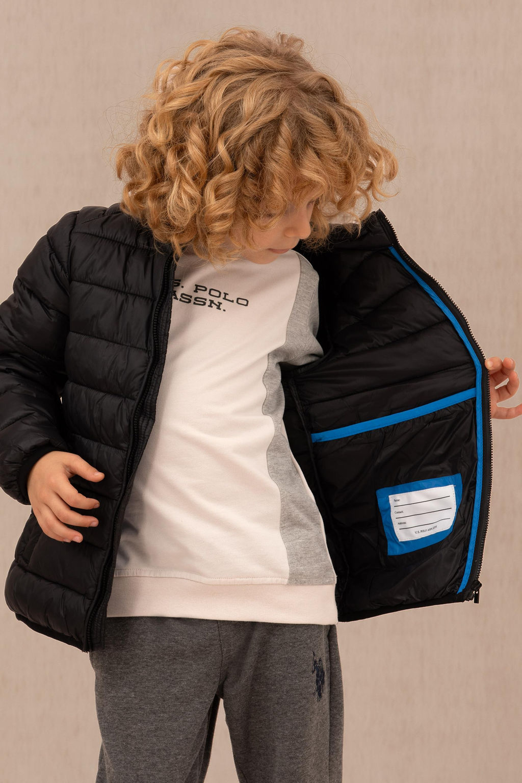 U. S. Polo Assn Черное пальто для мальчика - U.s. polo assn фото 6