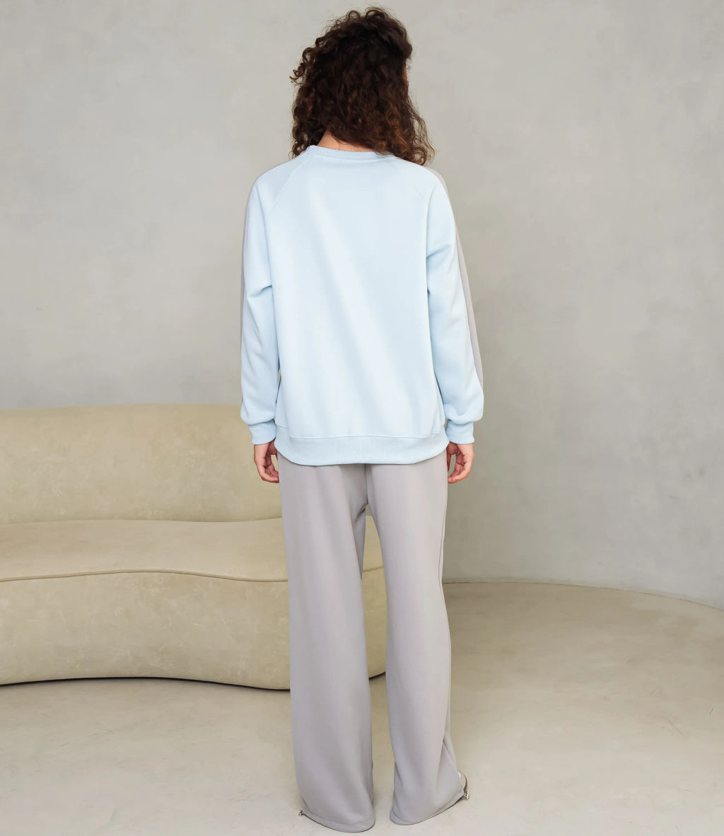 Спортивный костюм #КТ333 (4), голубой, серый - Dommod фото 3