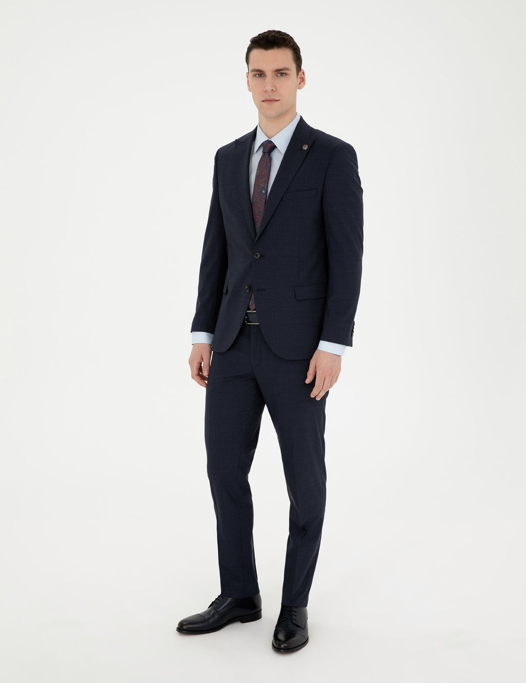 Lacivert Ex. Slim Fit Tak_m Elbise
