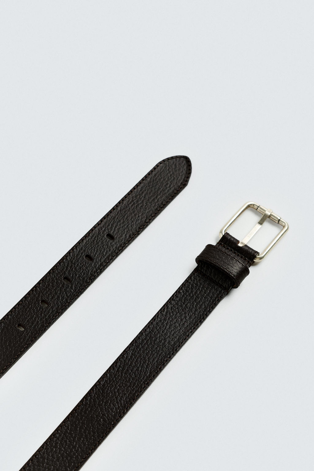 TOPSTITCHED LEATHER BELT