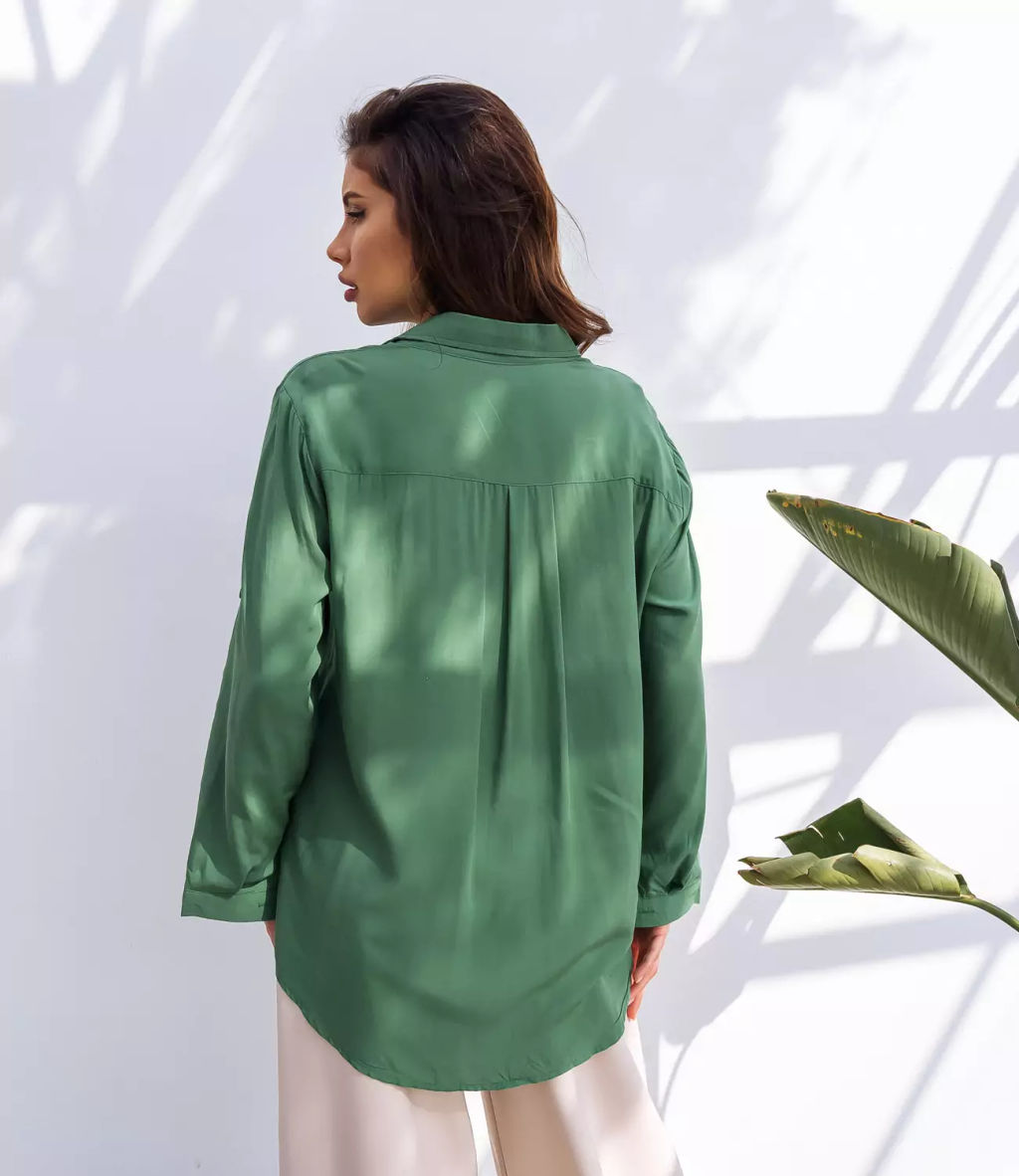 Рубашка #КТ7089, зелёный - Dommod фото 3