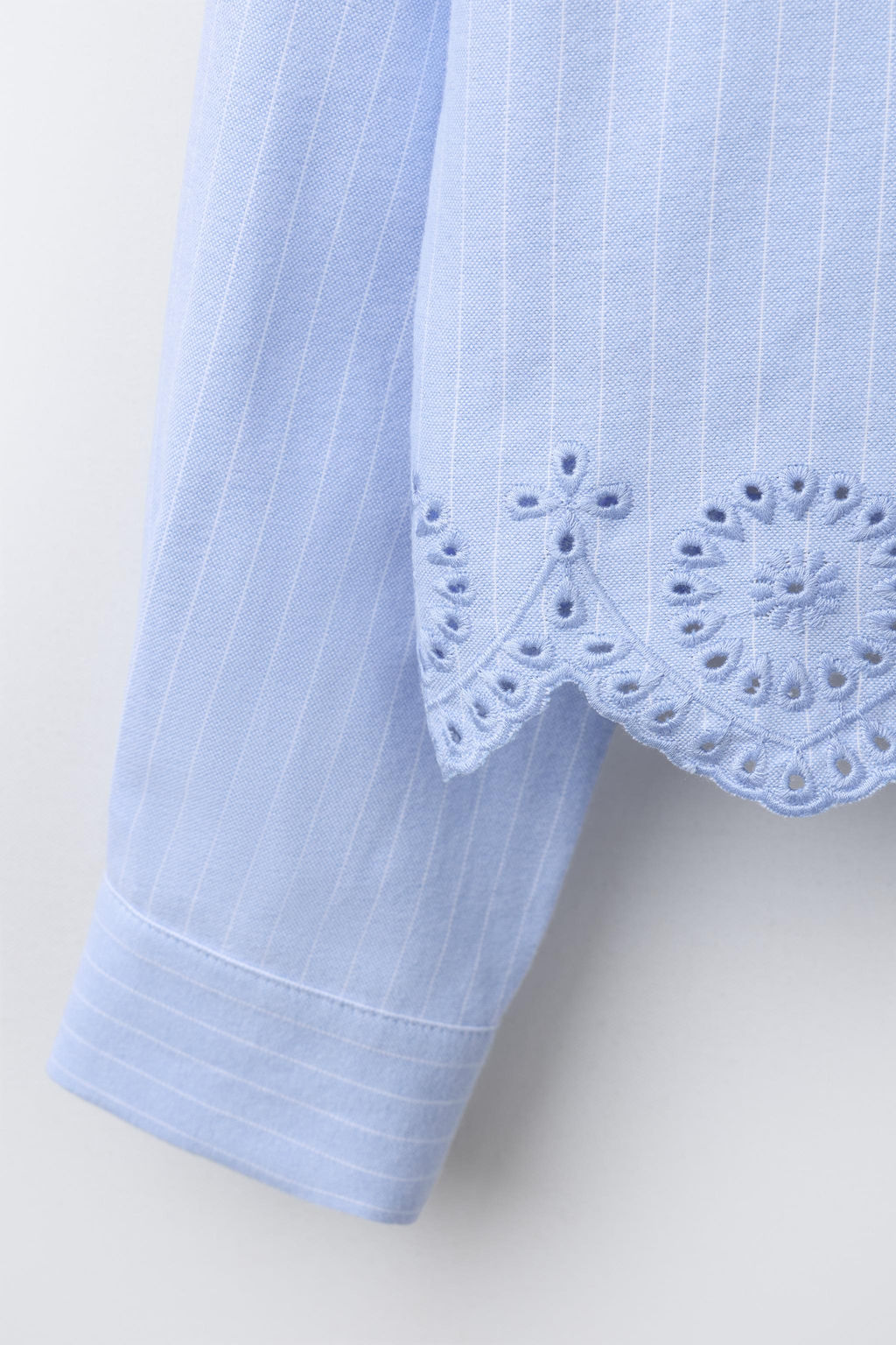 SCHIFFLI EMBROIDERY HEM SHIRT - Zara фото 12