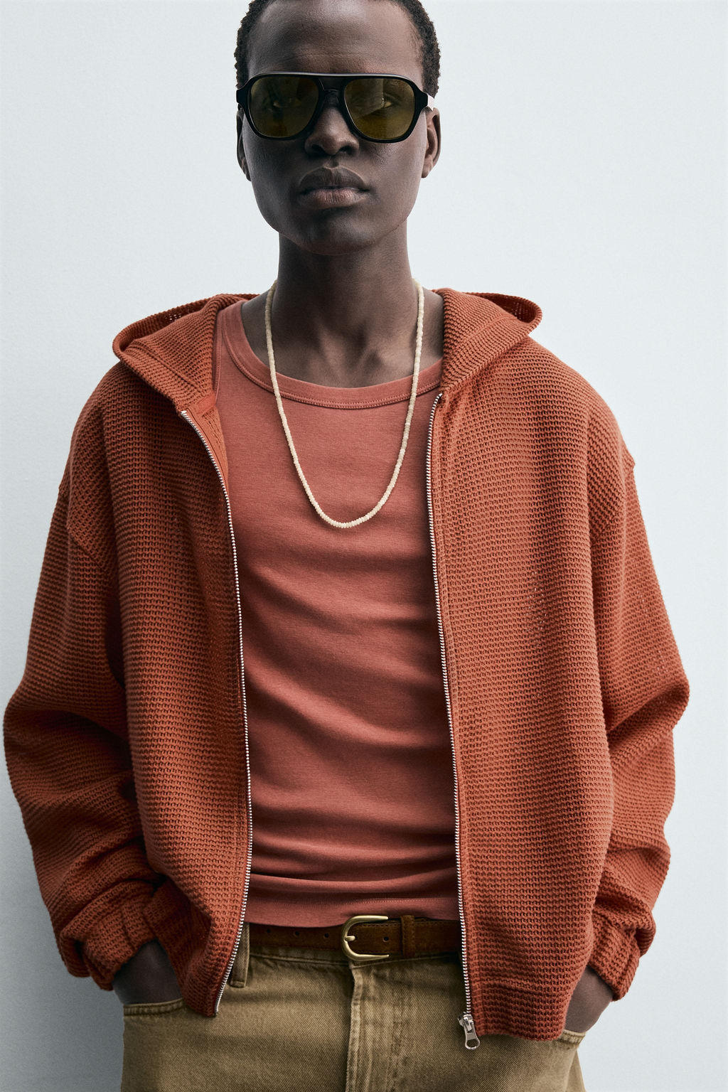 OPEN KNIT HOODIE - Zara фото 6