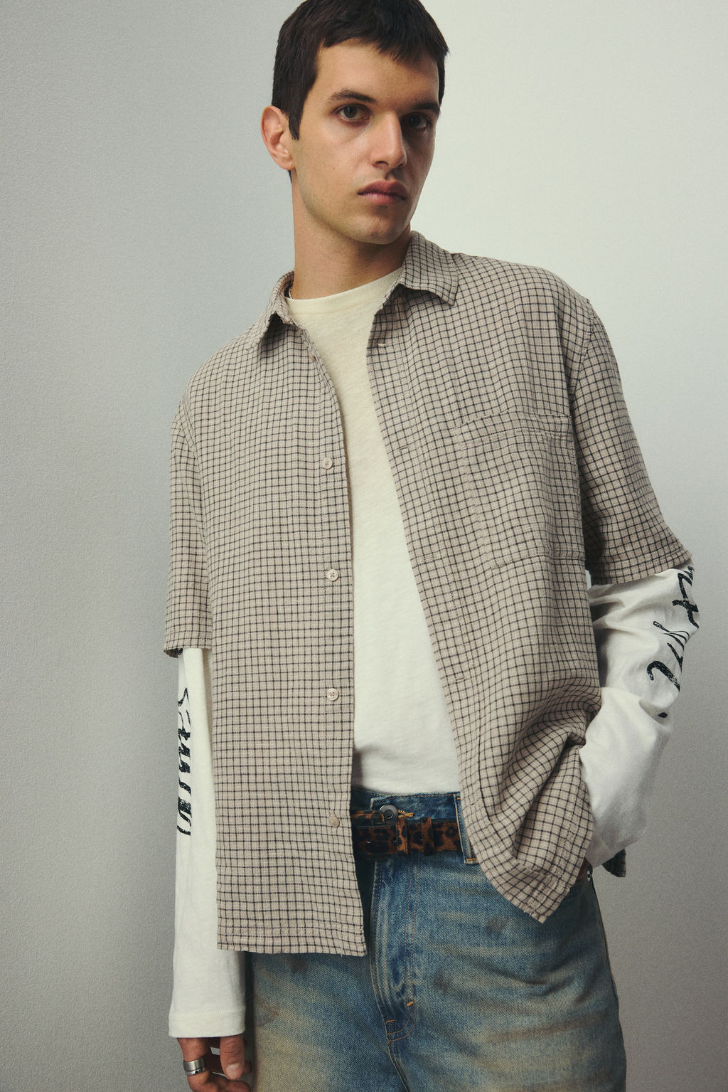 Camisa en mezcla de lino Oversized Fit - H&m фото 3