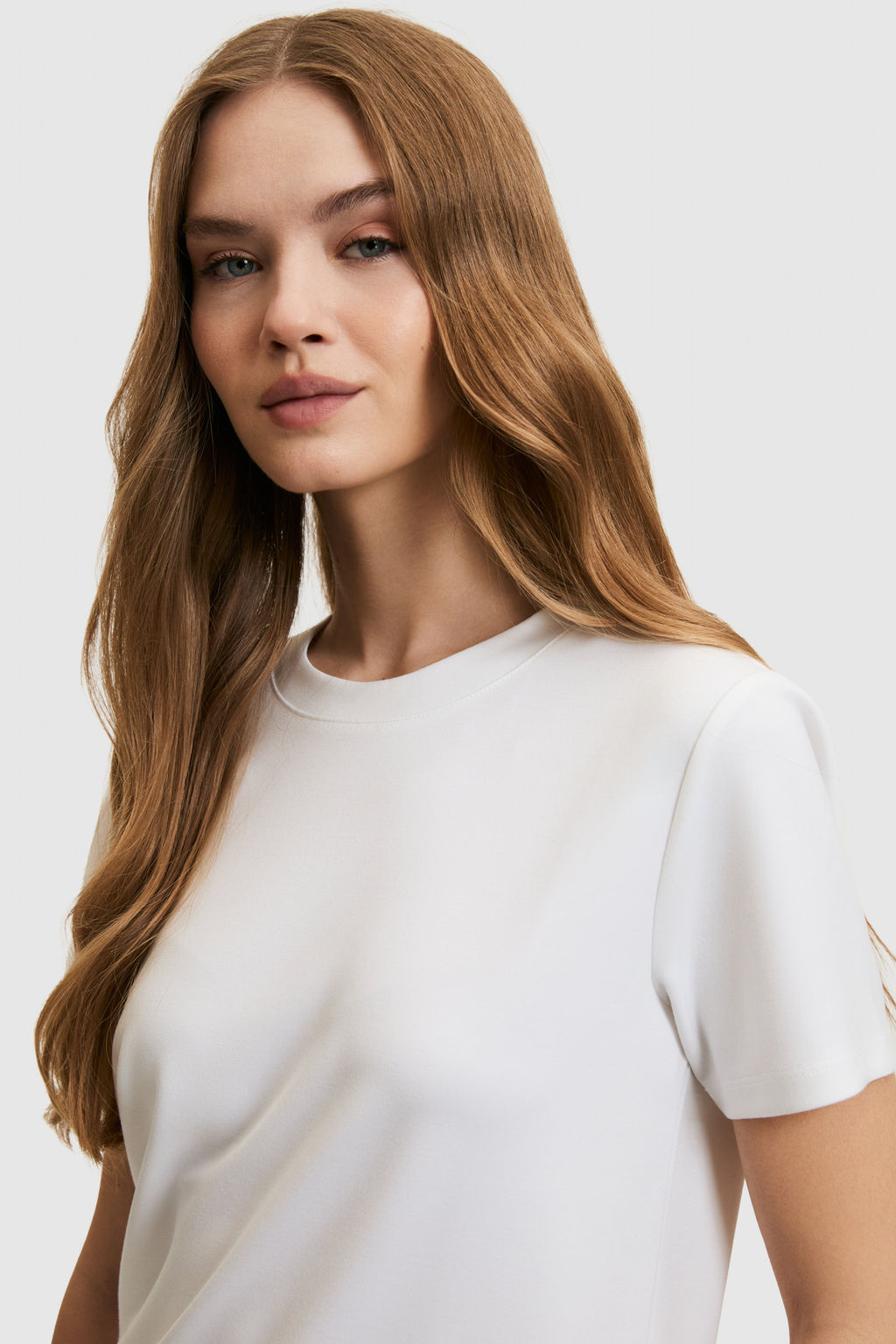 Kad_n Beyaz Bisiklet Yaka Basic Ti__rt - U.s. polo assn фото 2