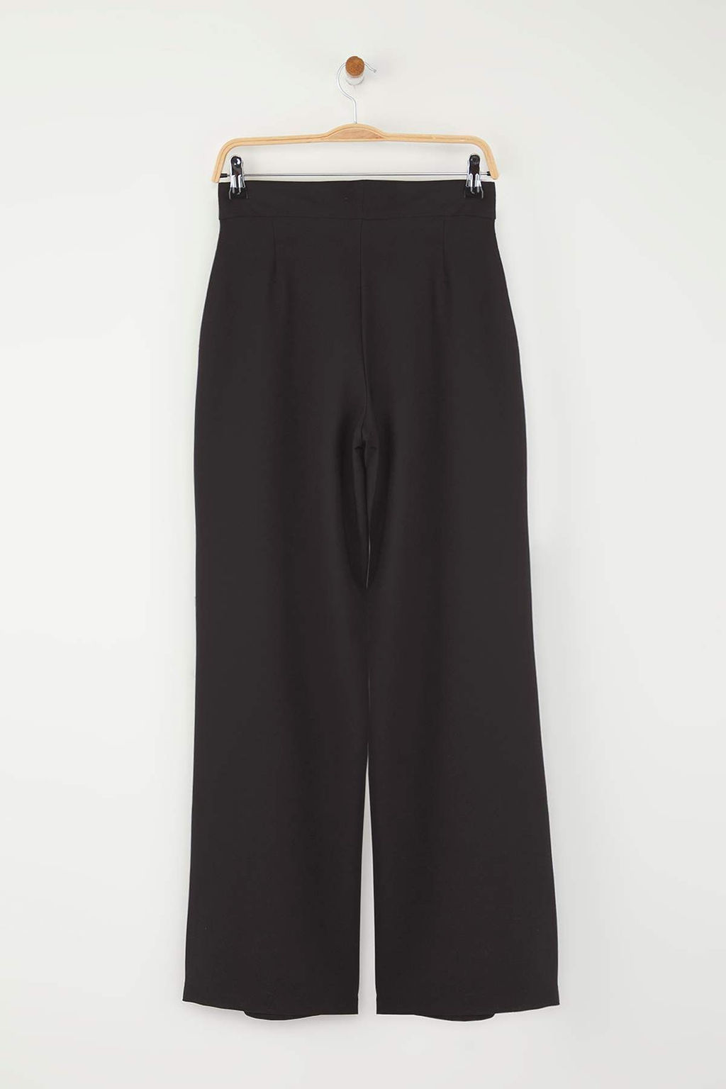 Trendyolmilla Siyah Derin Pilili Wide Leg/Genis Paca Pantolon TWOSS25PL00116  фото 8