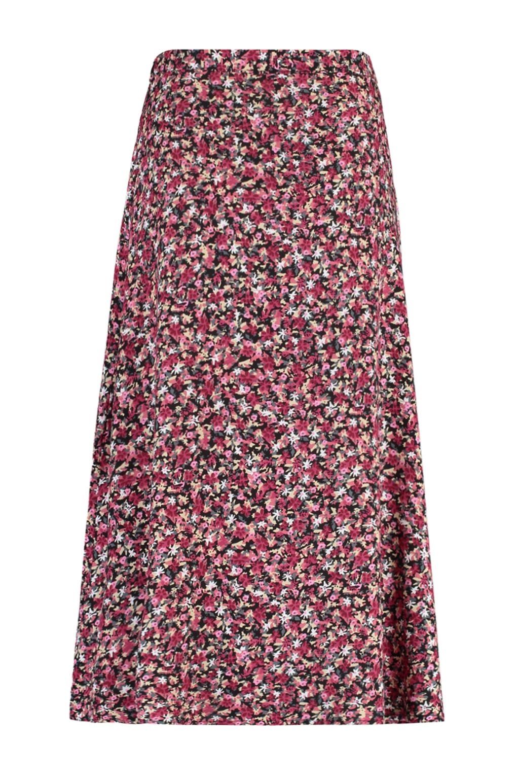 Cok Renkli Y?rtmac Detayl? Cicek Desenli Viskon Kumasl? Midi Dokuma Etek TWOSS20ET0230