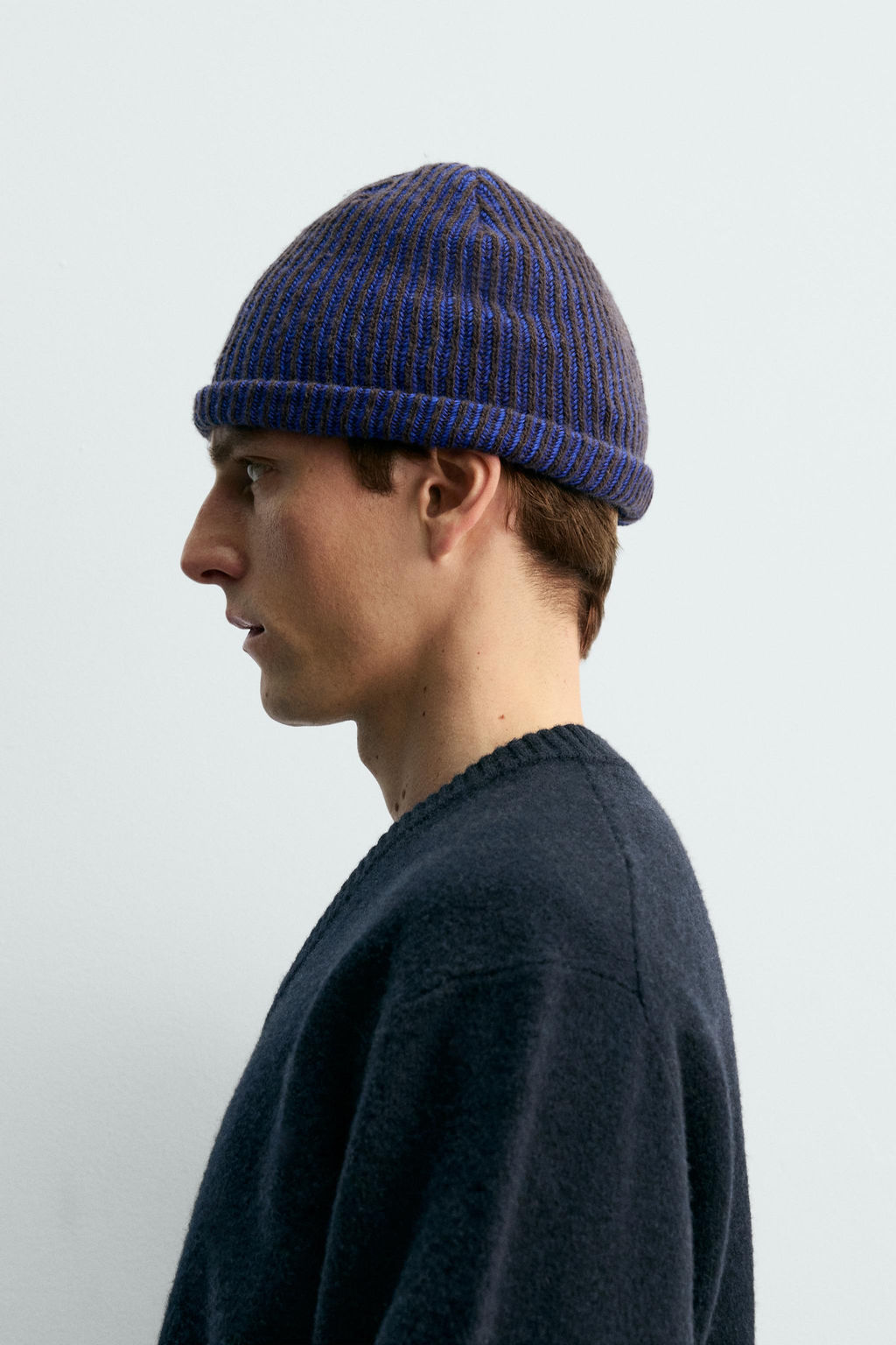 GORRO BEANIE CON LANA AARON LEVINE X ZARA / Azul?n  фото 2