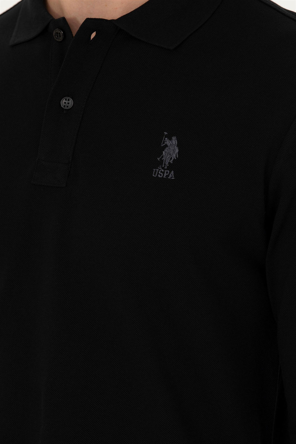 U. S. Polo Assn Мужская черная базовая толстовка с воротником поло - U.s. polo assn фото 14