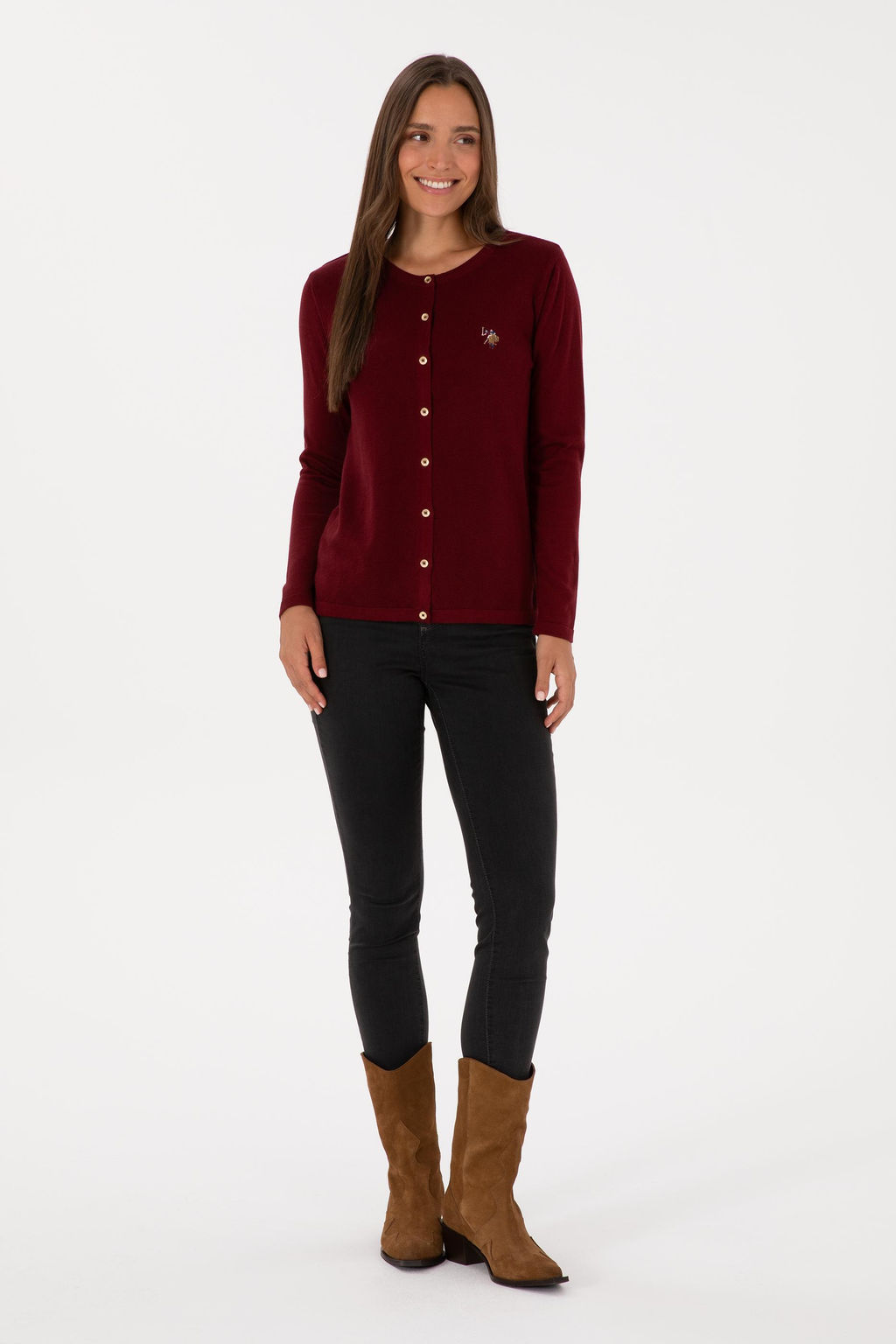 Kad_n Bordo Basic Triko H_rka Sepette S_rpriz _ndirim - U.s. polo assn фото 4