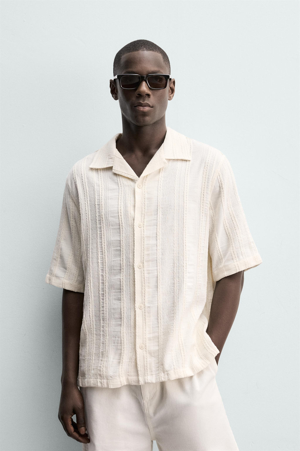 CAMISA JACQUARD GEOM?TRICO / Crudo - Zara фото 2