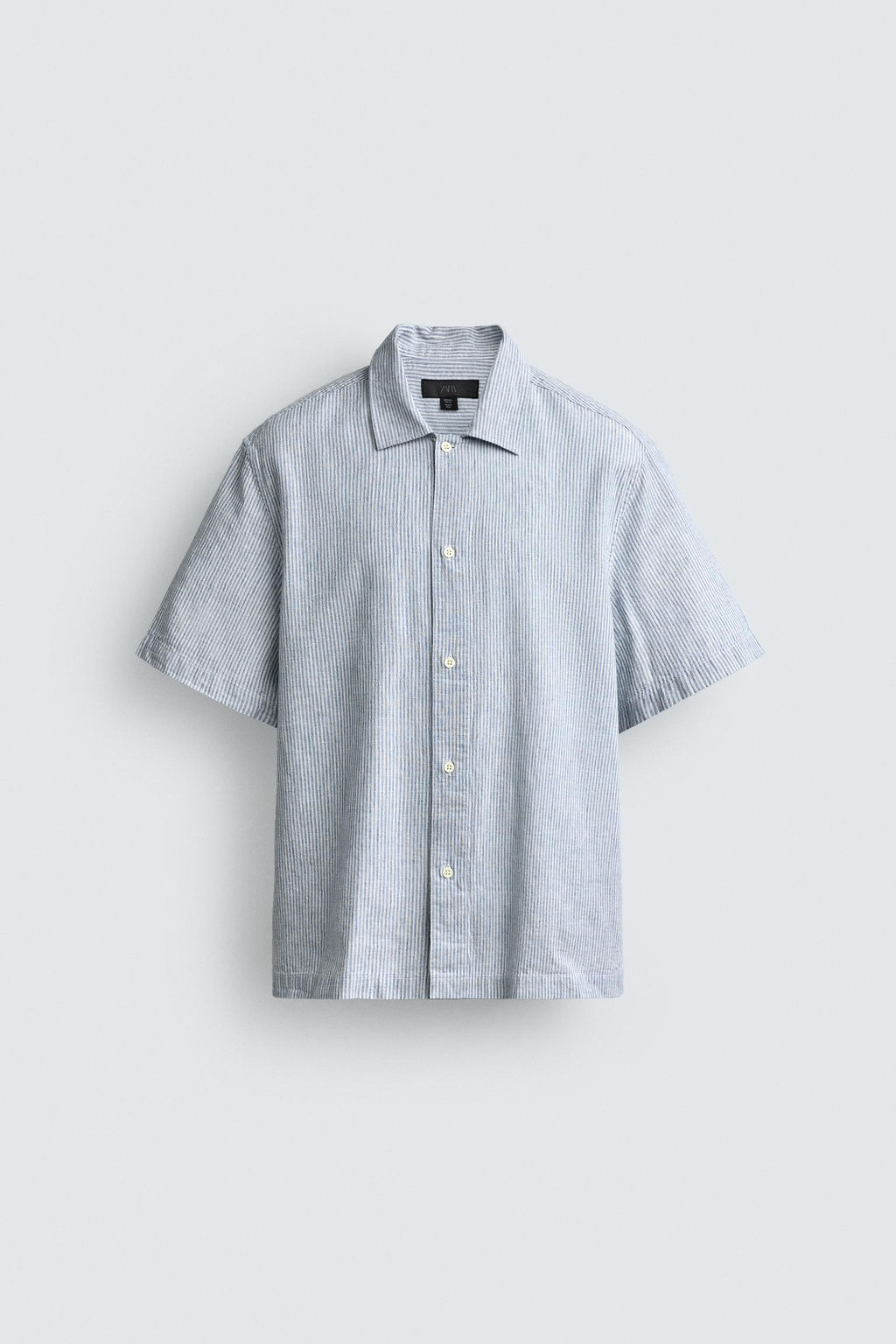 CAMISA FLUIDA RAYAS / Azul claro - Zara фото 7