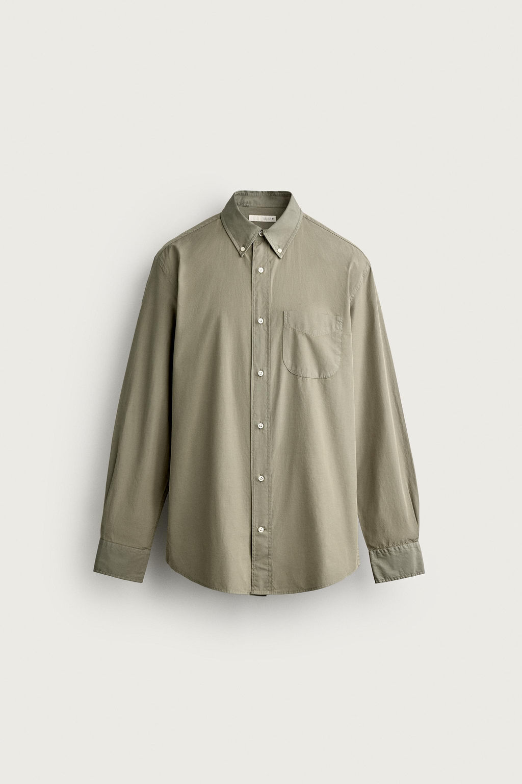 CAMISA REGULAR FIT ALGOD?N / Khaki - Zara фото 7