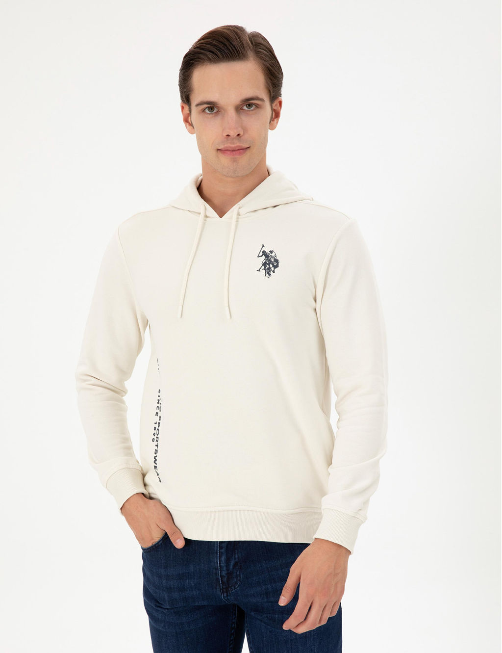 Мужской кремовый свитшот Неожиданная скидка в корзине - U.s. polo assn фото 3