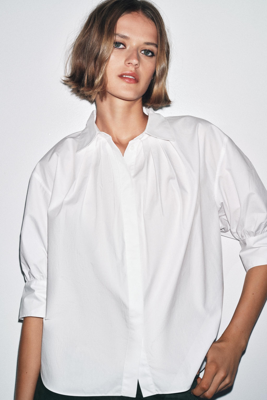 PLEATED PUFFED SLEEVE SHIRT ZW COLLECTION