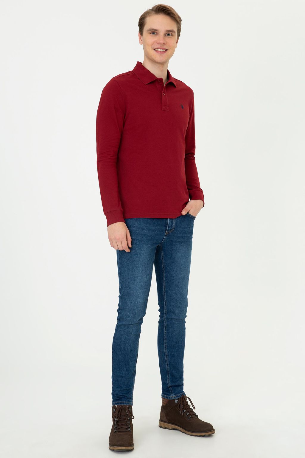 U. S. Polo Assn / Мужской красный базовый свитшот - U.s. polo assn фото 5