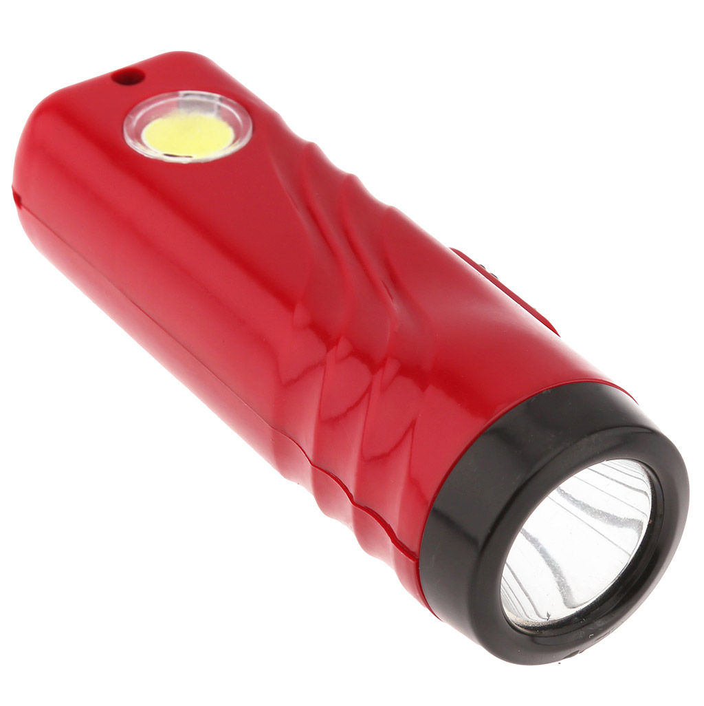 Фонарь ручной 10,7х3,4х3,8см, 2 режима свечения: максимальный; боковой на панеле корпуса, две светодиодные лампы 1Вт/COB, встроенный аккумулятор емкостью 800 мАч, пластиковый корпус, цвет - красно-черный, с USB зарядкой, USB-кабель длиной 28см в комп - Домашняя мода фото 5