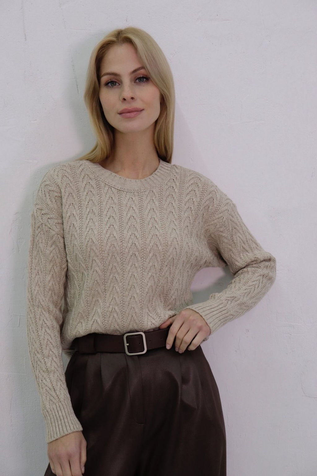 10718 Джемпер цвета льна - Martichelli фото 24