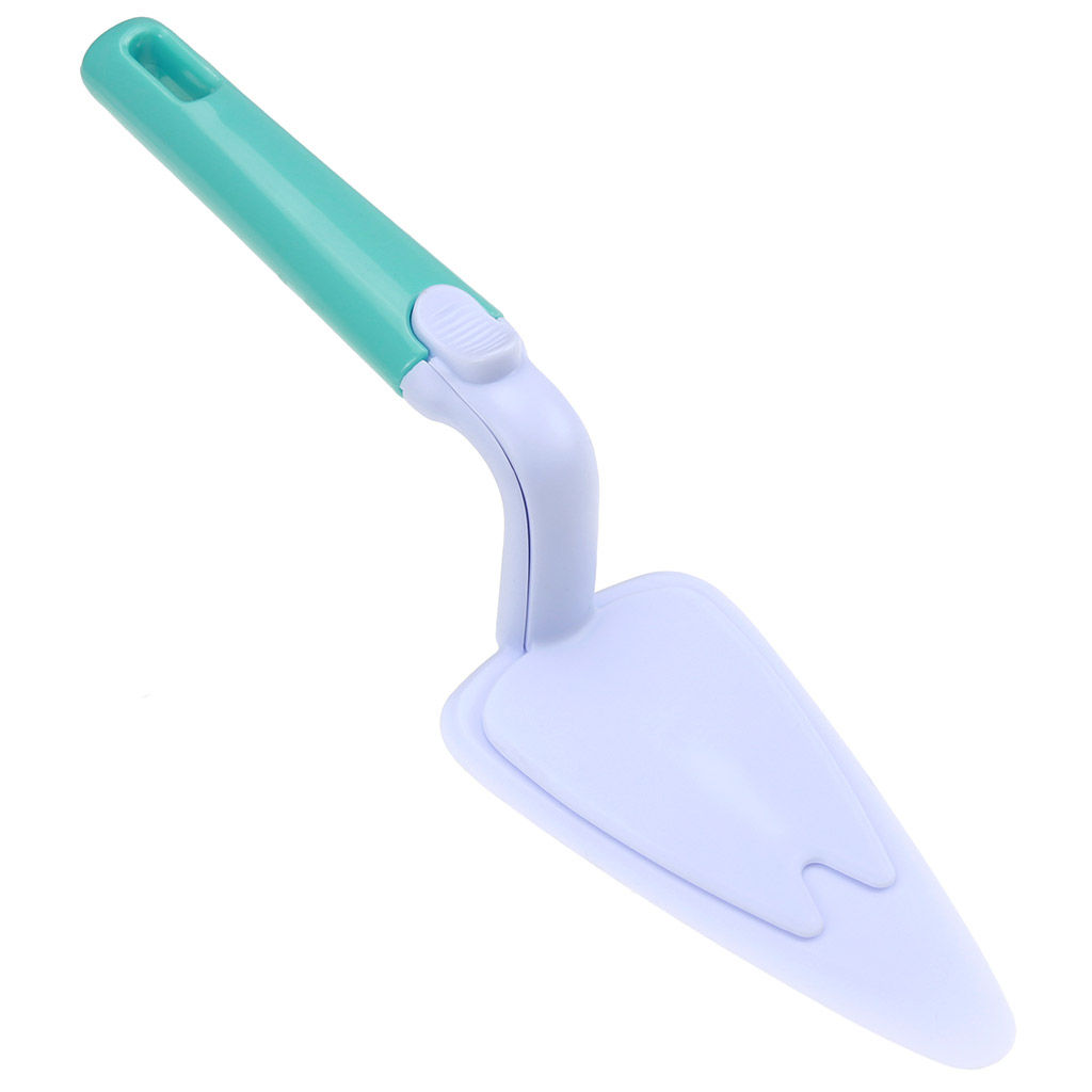 Лопатка для торта пластмассовая 27,5х7,5х5,5см, двойная, с кнопкой, в блистере (Китай)