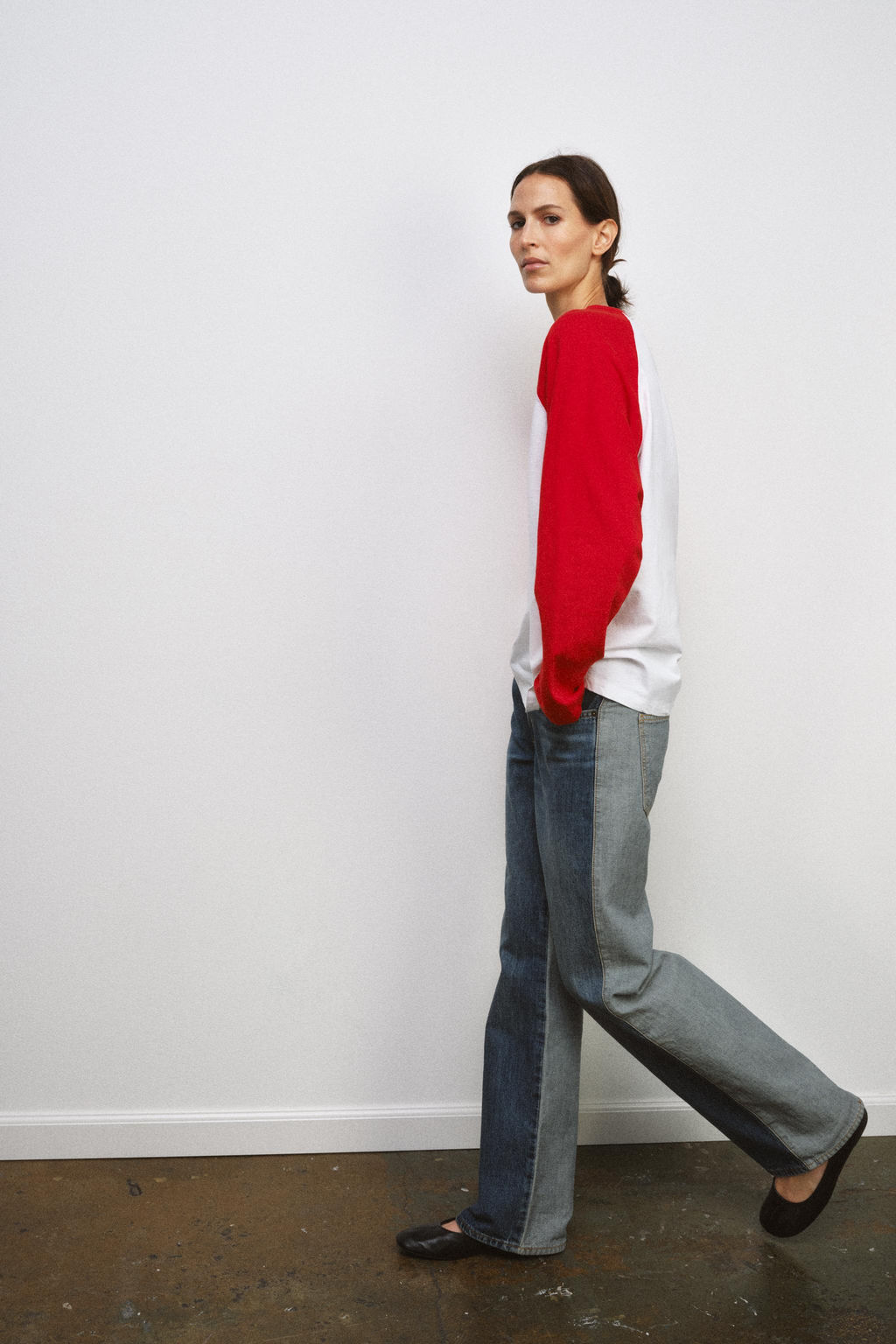 CONTRAST LONG SLEEVE T-SHIRT - Zara фото 12