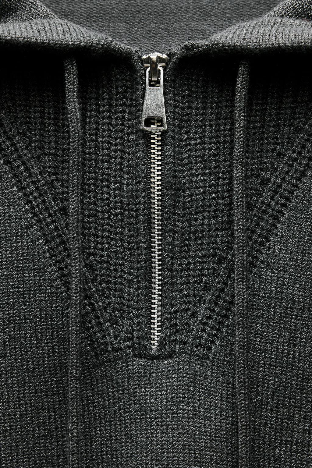 KNIT SWEATER WITH HOOD - Zara фото 9