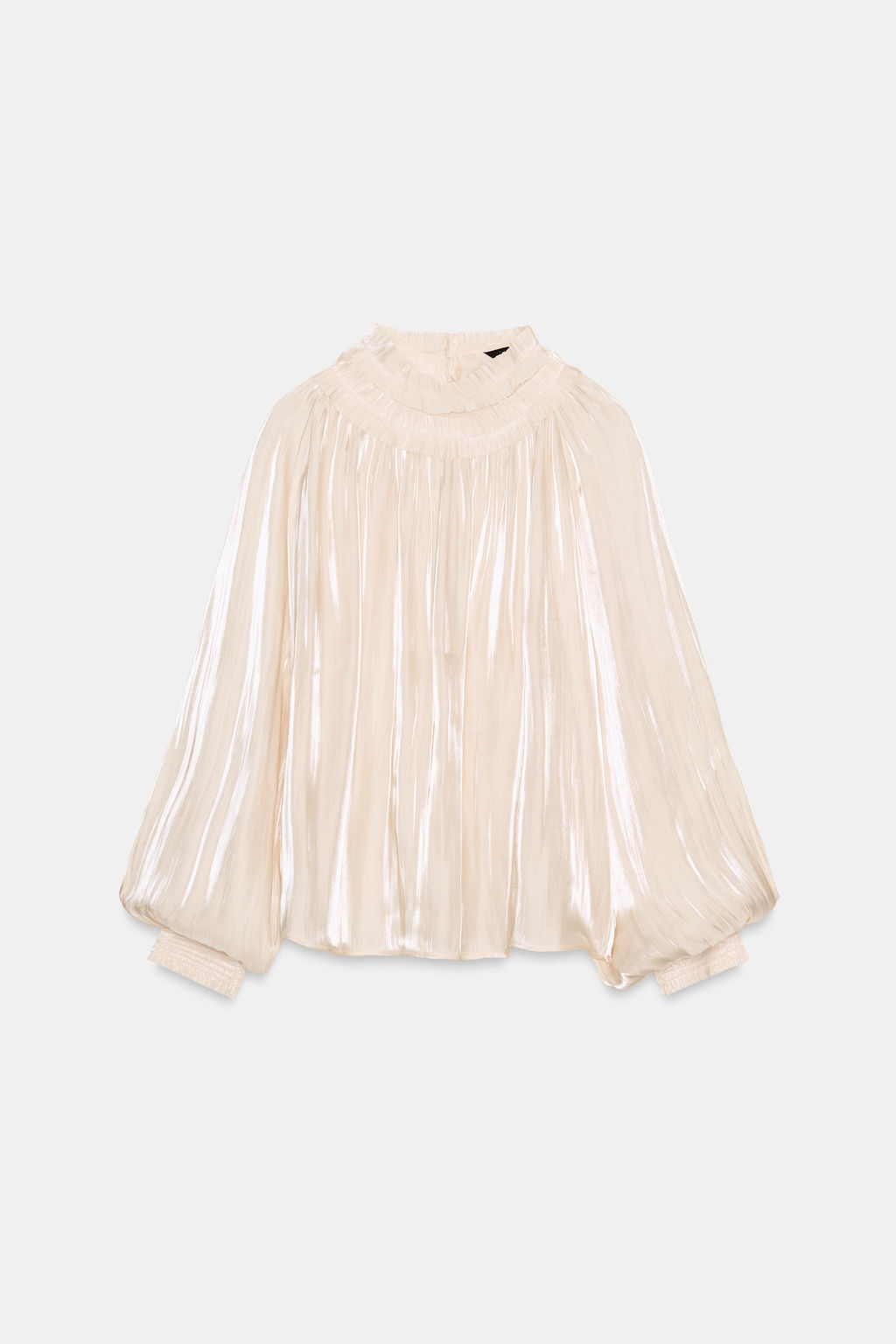 BLUSA SATINADA TEJIDO BRILLO / Vainilla - Zara фото 5