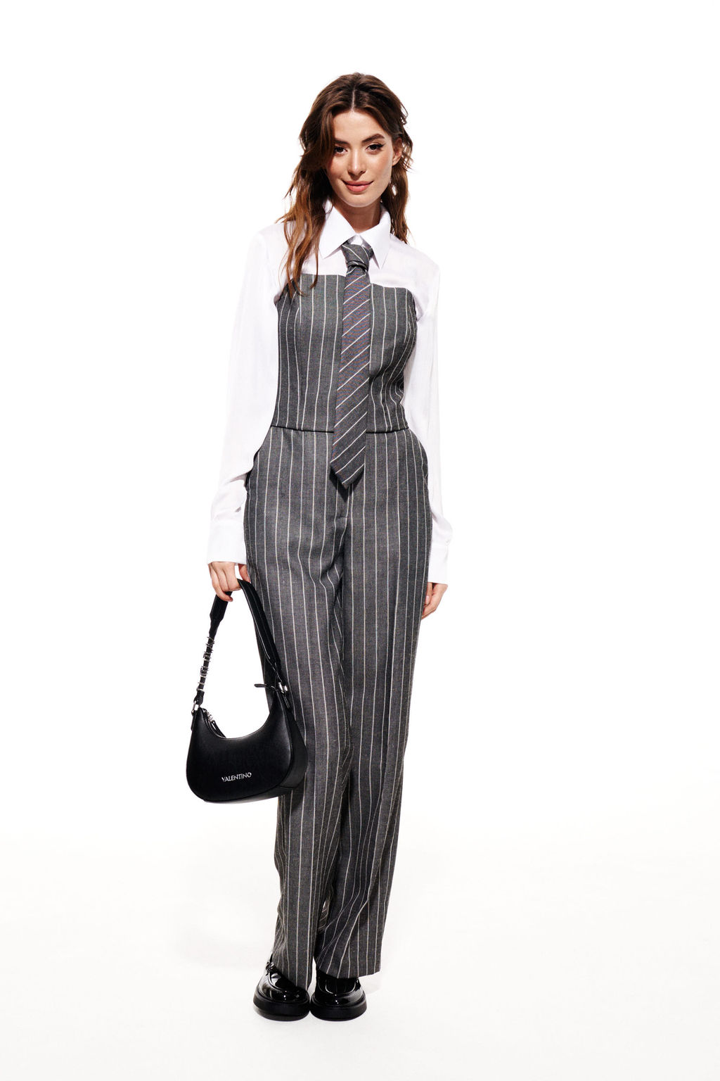 Костюм трехпредметный (блузка+брюки+галстук) - Elletto фото 8