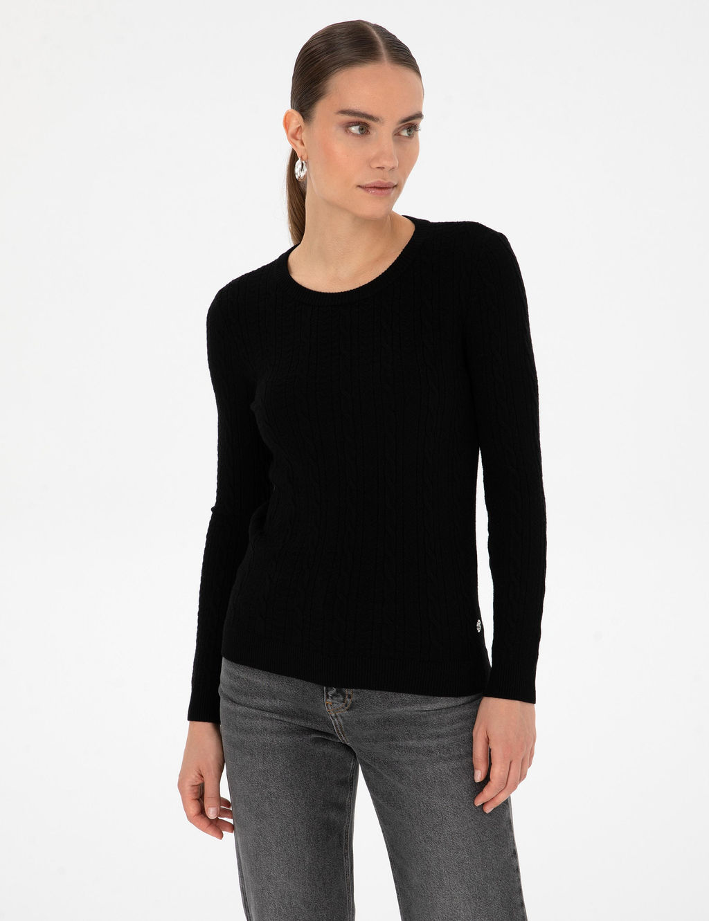 Siyah Ex. Slim Fit Kazak