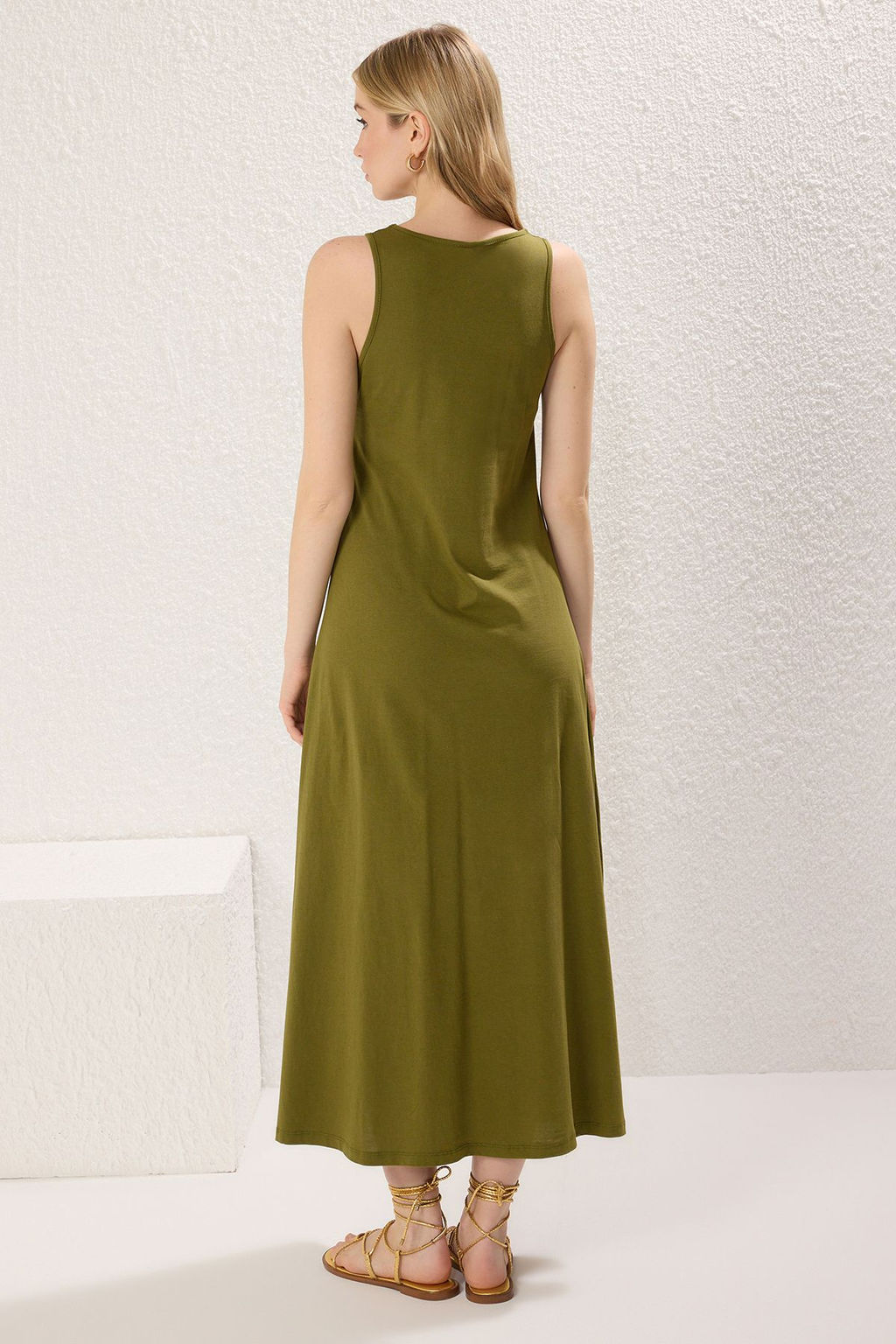 TRENDYOLMILLA Siyah Halter Yaka A Line/Can Kesim Maxi Orme Elbise TWOSS25EL00226  фото 4