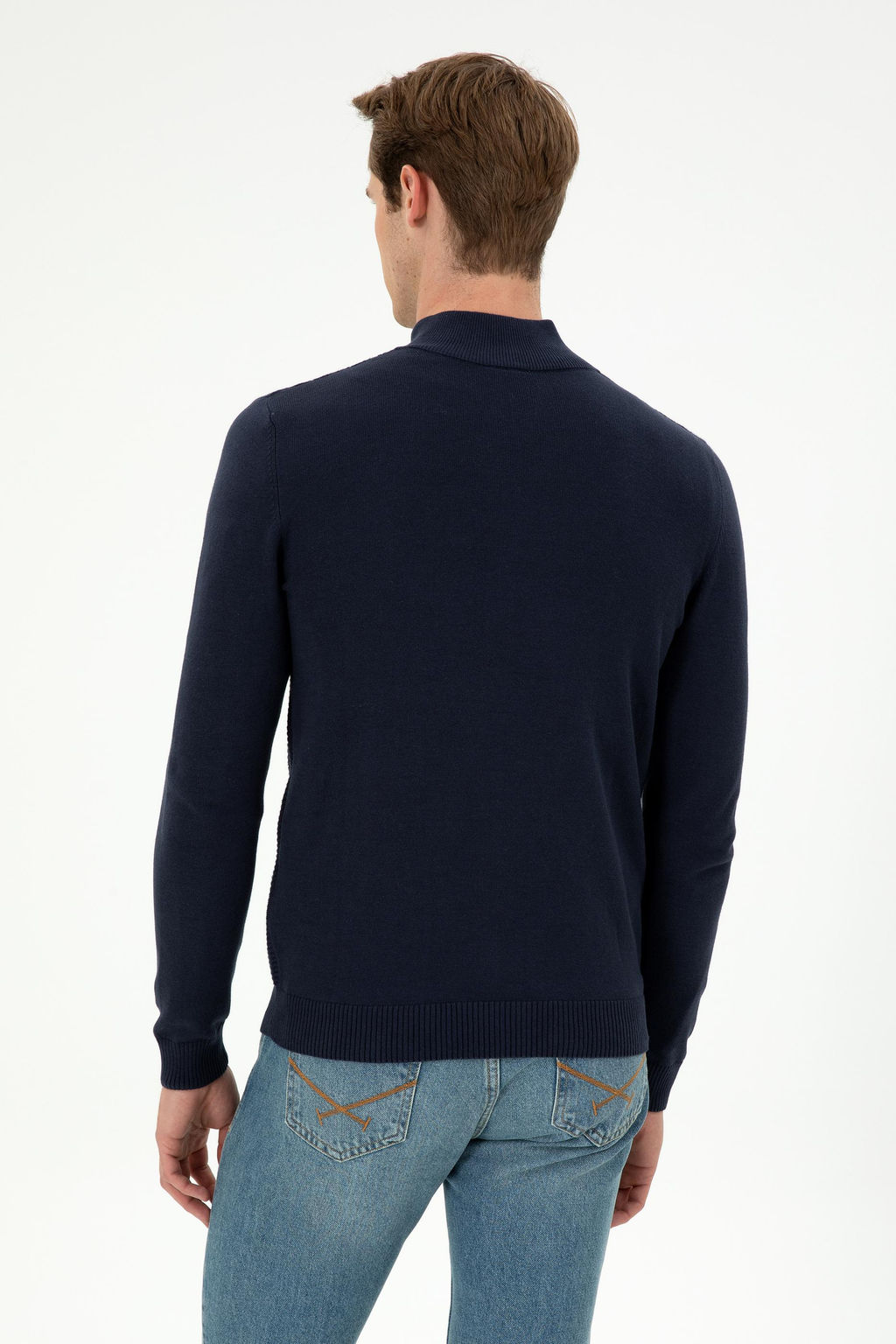 Мужской темно-синий базовый трикотажный кардиган Неожиданная скидка в корзине - U.s. polo assn фото 5