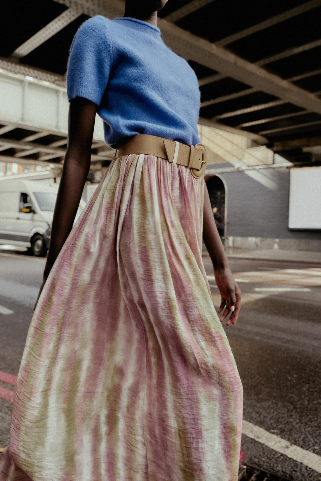 PRINTED MIDI SKIRT WITH BELT - Zara фото 4