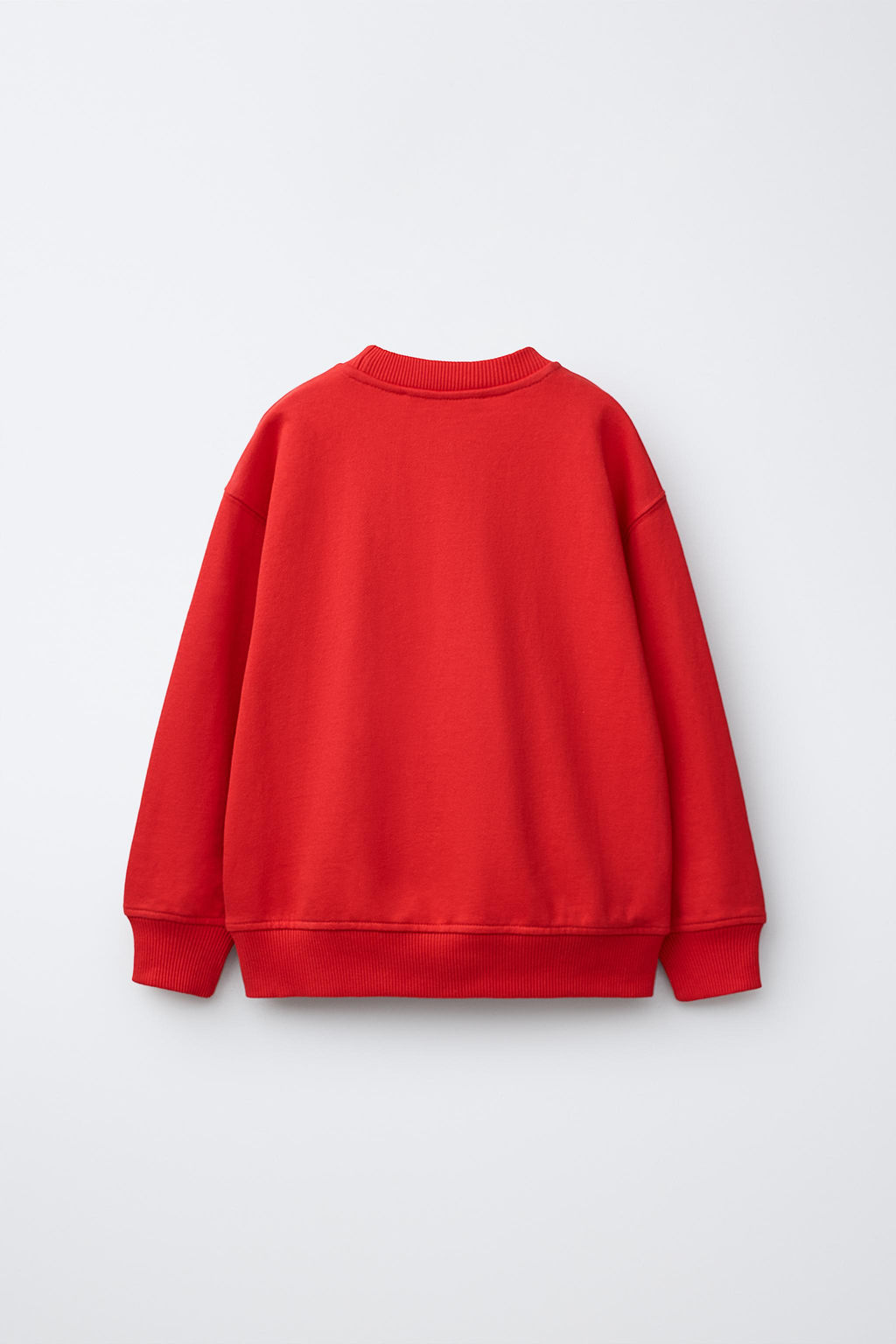 SUDADERA ESTAMPADO TEXTO PARCHE RIZO / Rojo