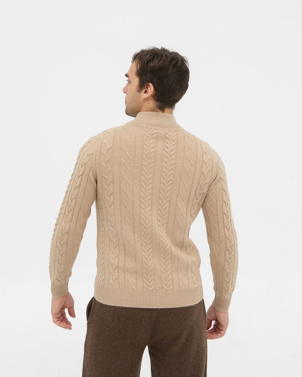 Джемпер из шерсти верблюжонка 4077 бежевый