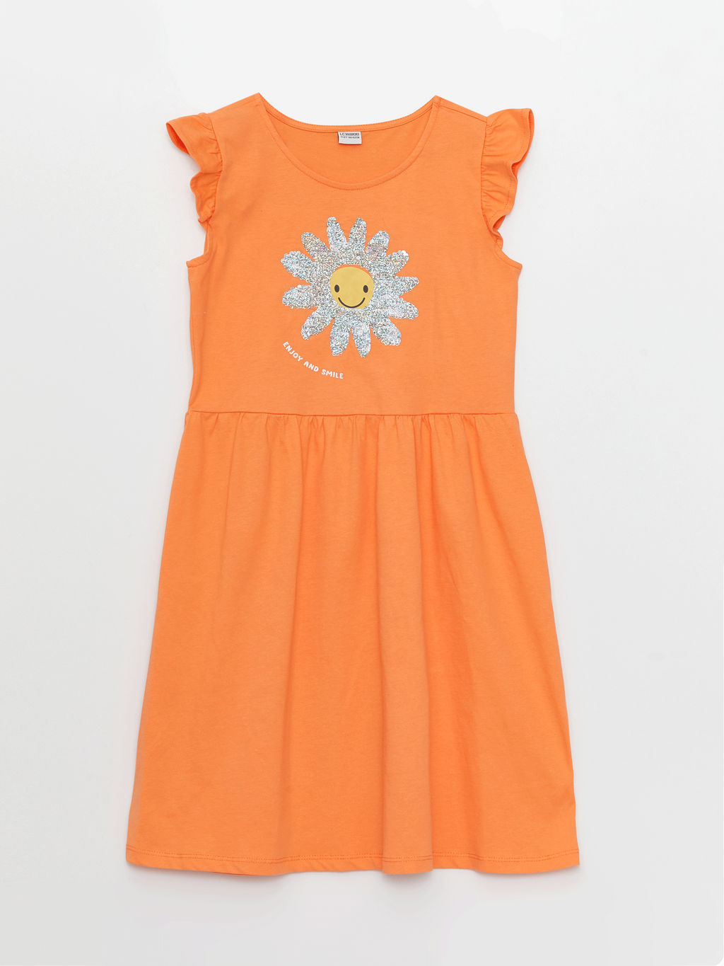 Bisiklet Yaka ?ift Y?nl? Payetli K?z ?ocuk Elbise