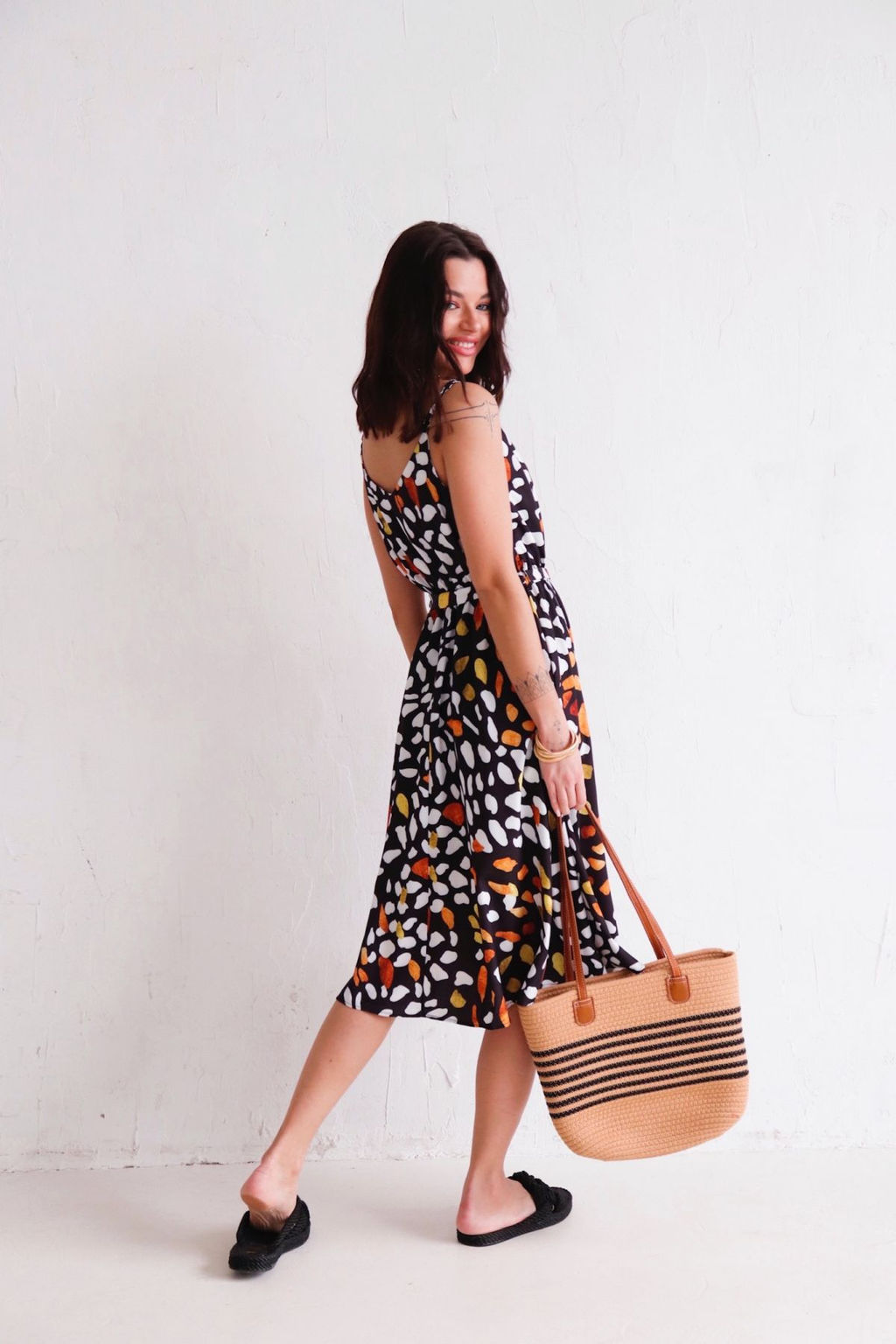 Martichelli Платье летнее чёрное с принтом  фото 13