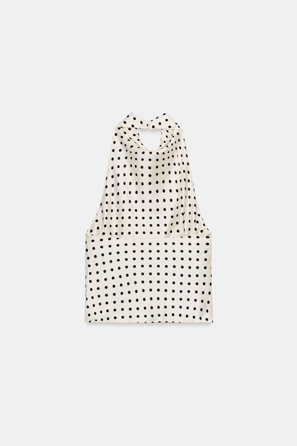 TOP HALTER SATINADO ESTAMPADO ANIMAL / Blanco / Negro