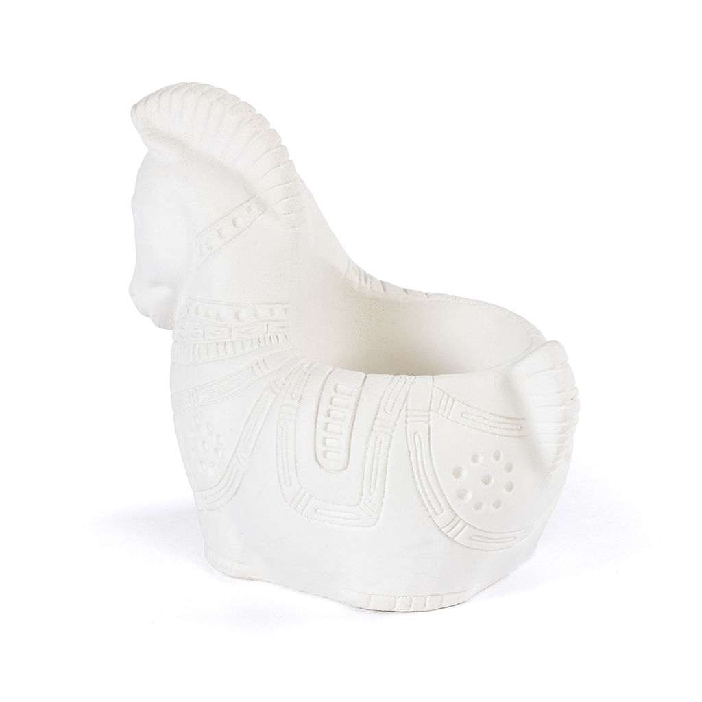 Заготовка для декорирования Love2art ТА-11 Кашпо гипс 8 х 9 х 6 см 1 шт Лошадка с орнаментом