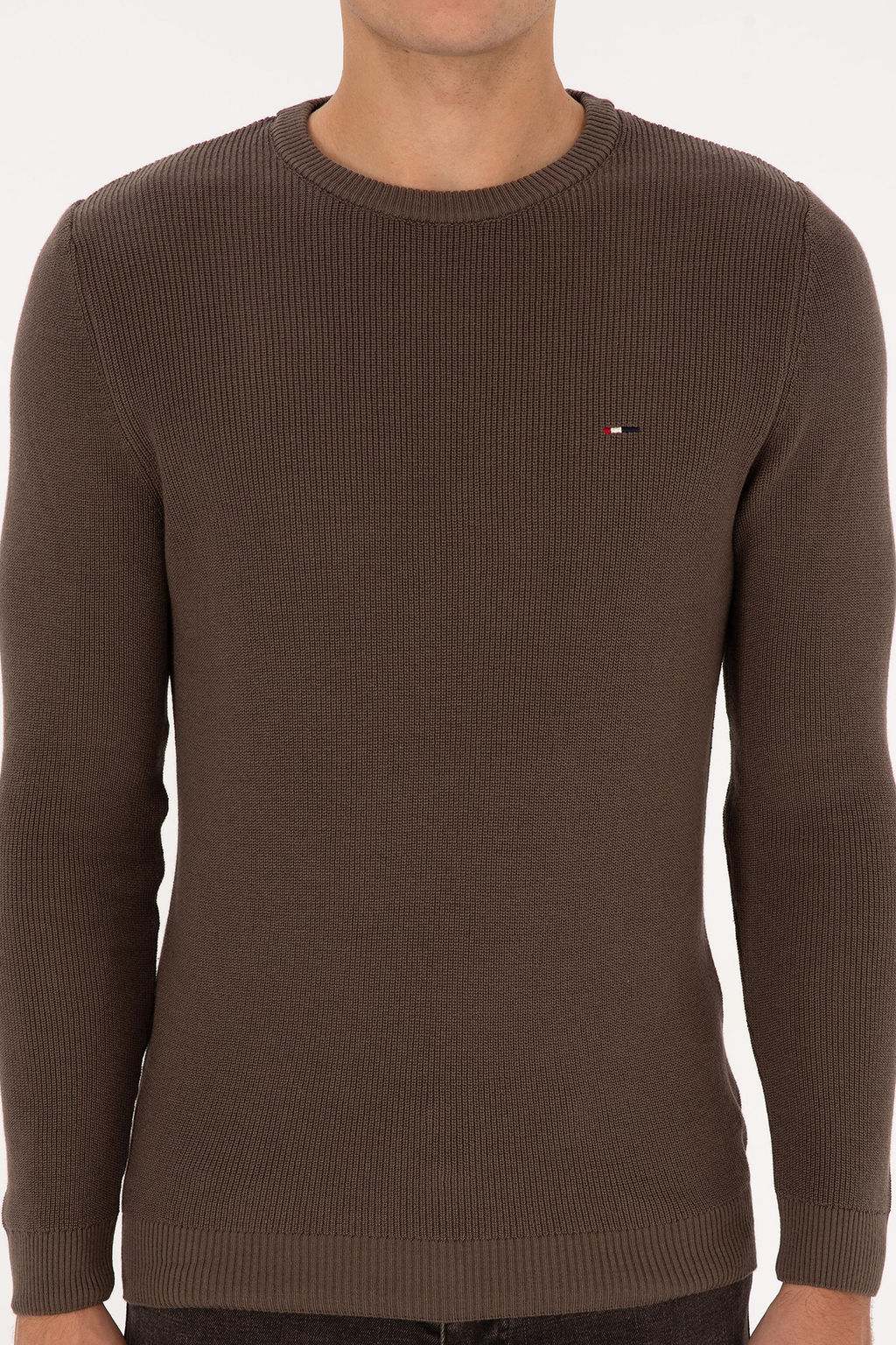 Erkek Slim Fit Bisiklet Yaka Vizon Basic Kazak - U.s. polo assn фото 6