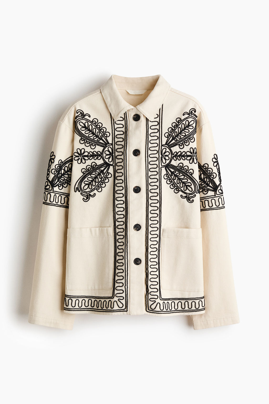 Chaqueta de sarga con dise?o bordado