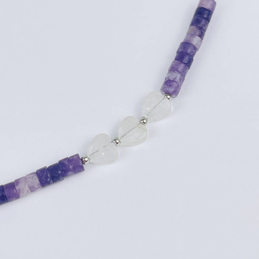 Держатель для телефона из Лепидолита и Горного Хрусталя - Радуга самоцветов фото 2